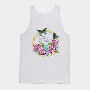 Faith - Roses And Hydrangea Tank Top